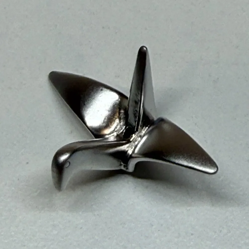 7 x 3D Crane Charm - Rhodium Plated